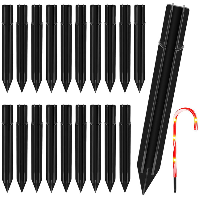 36PCS 0.6×6.05’’ Replacement Stakes for Christmas Candy Cane Lights Plastic Pathway Light Spikes,Christmas Light Spike Replacer for Outdoor Candy Cane Lights Use on Path Walkway Lawn Garden