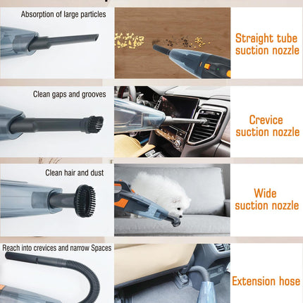 Handheld Vacuum Cleaner, 16000Pa Powerful Suction Cordless Rechargeable, For Car Home Office Cleaning With Led Light