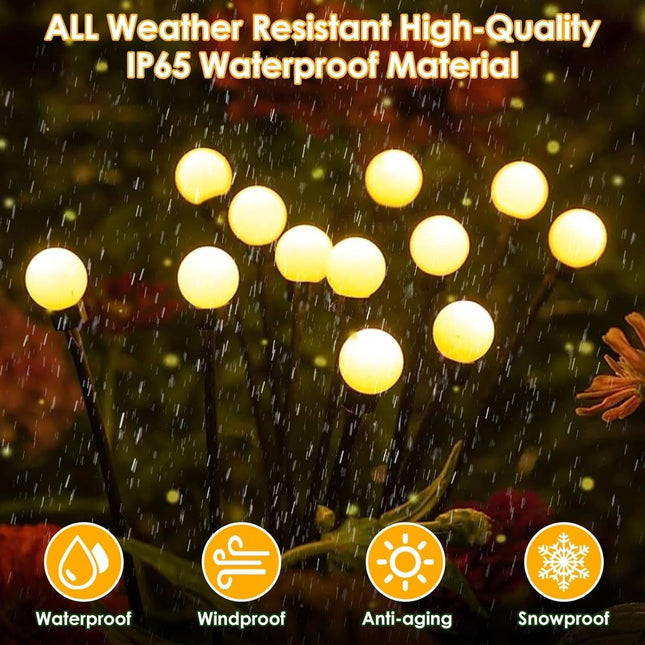 8-Pack Solar Garden Lights (d Long Lasting), 64 LED Firefly Solar Lights for Outside, Waterproof Swaying Solar Christmas Lights for Yard Decor Patio Garden Decor Pathway Decoration (Warm White)