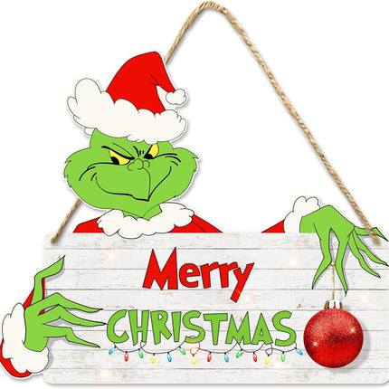 Christmas Decorations Hanging Signs Door Sign for Holiday Decor Merry Xmas Themed Party Supplies Yard Porch Wall Window Kid’s Room Decoration