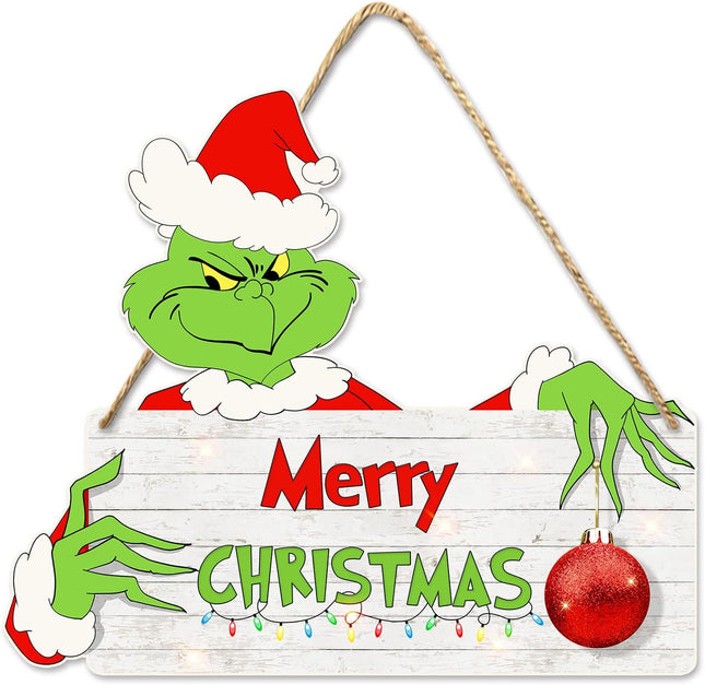 Christmas Decorations Hanging Signs Door Sign for Holiday Decor Merry Xmas Themed Party Supplies Yard Porch Wall Window Kid’s Room Decoration