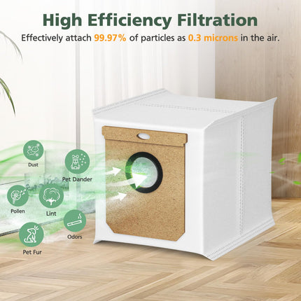 10 Pack Dust Bags For Eufy L60 L50 Hybrid Robot Vacuum With Self Empty Station, 2.5L L60 L50 Bags For Haier H9+, Conga Home 10000, 8090 Ultra, 9090 Ai Vacuum Cleaner