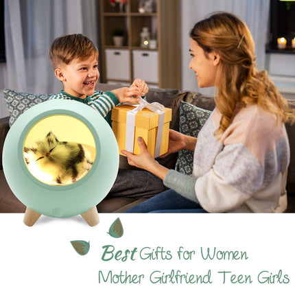 Vency Room Decor for Women, Cat Night Light for Bedroom, Cat Lover s for Women Wife Mom Teen Girls, Cute Cat House Valentine Christmas Birthday s (Green)