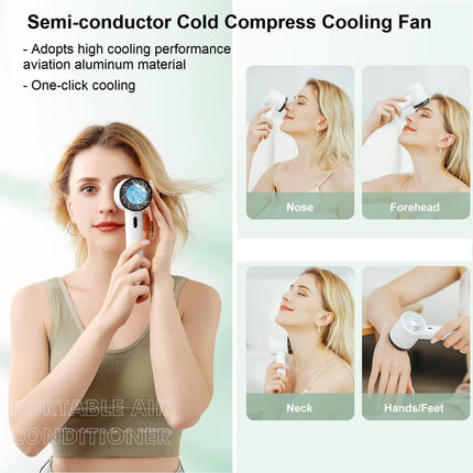 Handheld Cooling Fan Mini Personal Fan Usb Rechargeable Portable Fan Battery Operated 3 Speeds, Cold Compress Cooling Fan Small