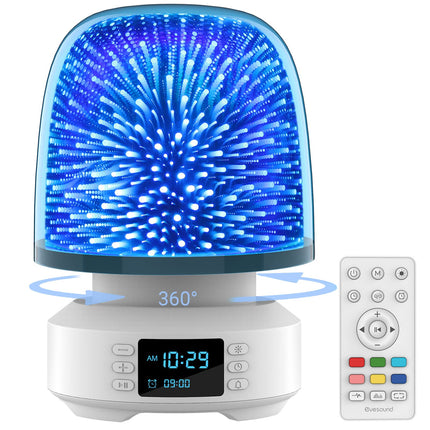 Night Light Bluetooth Speaker Alarm Clock Bedroom Bedside Table Lamp 360 Rotation 7 Color Changing LED Dimmable Nightlight,Cool Birthday Christmas for 13 14 15 16 17 18 Year Old Teens Boys Girls