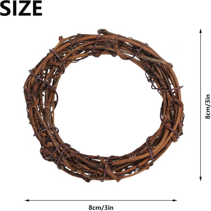 Grapevine Wreath Set, Marrywindix 16 Pieces Natural Vine Branch Wreath Christmas DIY Rattan Wreath Garland for Christmas Holiday Craft Wedding Decor (3 in.)