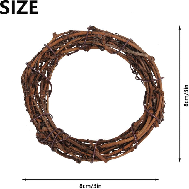 Grapevine Wreath Set, Marrywindix 16 Pieces Natural Vine Branch Wreath Christmas DIY Rattan Wreath Garland for Christmas Holiday Craft Wedding Decor (3 in.)