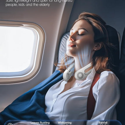 Neck Fan, Hands Free Bladeless Neck Fans Portable Rechargeable, 360° Cooling Neck Fan, 4 Speeds, Quiet, 5200 Mah Battery Operated