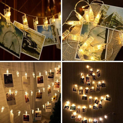 LiyuanQ 40 LED Photo Clip String Lights with Remote, 8 Modes Indoor Fairy String Lights for Hanging Photos Pictures Cards and Memos, Ideal for Bedroom Decoration (USB Operated, Warm White)