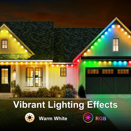 REYLAX Permanent Outdoor Lights with Remote, 110ft 60 RGBWW LEDs Eaves Lights IP65 Waterproof for Outdoor Decor, Daily and Holidays Accent Lighting, Bright in-Ground Lights for Garden Decor
