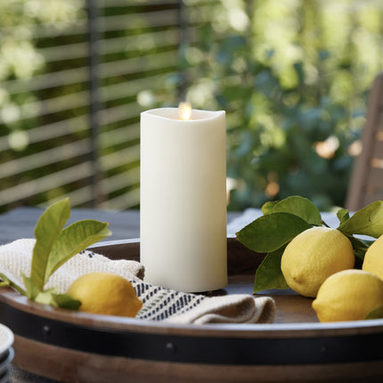 Luminara Realistic Artificial Moving Flame Outdoor Pillar Candle - Moving Flame LED Battery Operated Lights for Outside Christmas, Thanksgiving - Remote Ready - Remote Sold Separately - 3.2" x 5.0"
