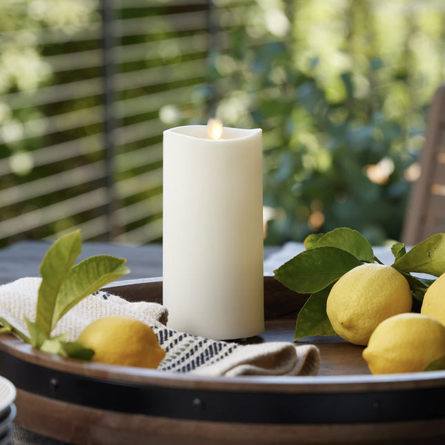 Luminara Realistic Artificial Moving Flame Outdoor Pillar Candle - Moving Flame LED Battery Operated Lights for Outside Christmas, Thanksgiving - Remote Ready - Remote Sold Separately - 3.2" x 5.0"