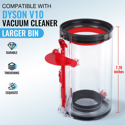 Uniqus d Bin Compatible With Dyson V10 Vacuum Cleaner Canister, Large Dust Bin For Dyson Part No. 96950901