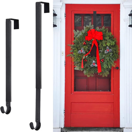 Adjustable Wreath Hanger, 14.5"-25" Wreath Hangers for Front Door, 20 lbs Christmas Wreaths Decorations Metal Door Hanger Hook for Front Door