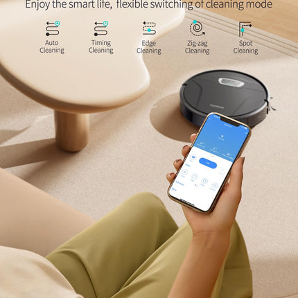 Honiture Robot Vacuum And Mop Combo, 4500Pa Strong Suction Robot Vacuum Cleaner With Selfcharging, 180Mins Run, App&Remote&Voice Control, Superslim, Ideal For Pet Hair G20 Pro