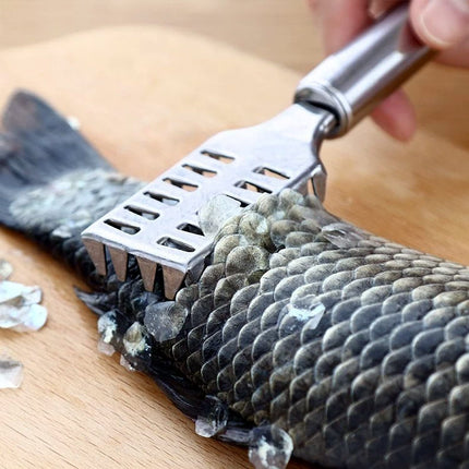 Stainless Steel Fast Cleaning Fish Peeler Scale Remover Seafood Crackers Fish Scaler Cleaner Planet Skin Brush Scraper Tool 1Pcs