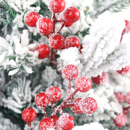 30 Pack Snow Frosted Red Berry Stems 8.9" Holly Frosted Berry Picks Snowy Artificial Red Berries for Christmas Tree Filler Picks and Sprays Holiday DIY Crafts Christmas Decor