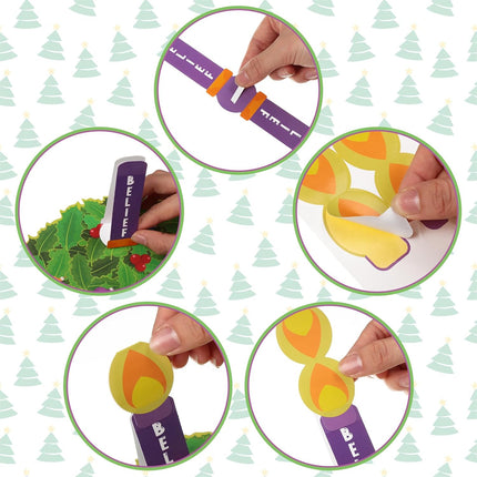 Zhanmai 24 Sets Christmas Advent Wreath Craft Kit Advent DIY Art Craft Tabletop Decor Advent Wreath Candles with Christ Love Joy Hope Peace for Fun Sunday School Classroom Christmas Activity