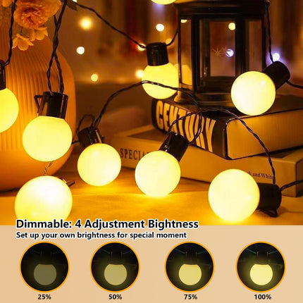 Fairy Lights Battery Operated 23.8Ft 20 LED Globe String Lights, Shatterproof G50 Edison Lights String with Remote Timer, Warm White Christmas Lights for Bedroom Camping Balcony Christmas Tree Decor