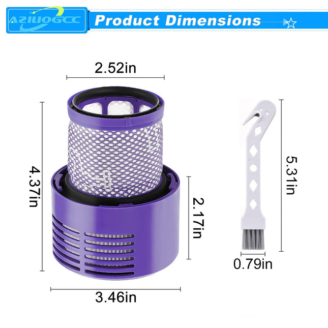V10 Filters For Dyson V10 Cyclone Series, V10 Absolute, V10 Animal, V10 Total Clean, Sv12,Part No. 96908201, Purple 1
