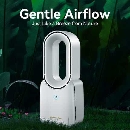 Desk Fan, Quiet Bladeless Fan With Usb Adapter And 5 Colors Led Light, 3 Speeds Stylish 11.8 Inch Table Fan, Small Fan With Touch