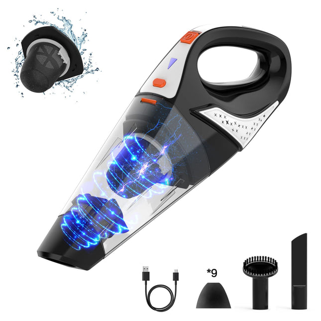 Hihhy Handheld Vacuum Cordless Car Vacuum Cleaner Rechargeable Lightweight Hand Held Small Portable Vac With Usbc Cable For Home, Car