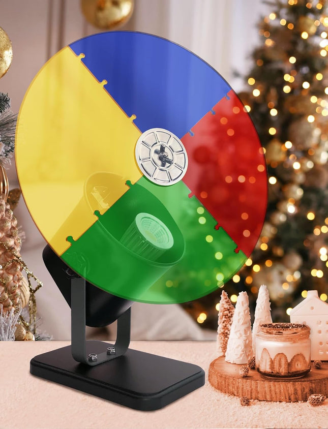Color Wheel for Christmas Tree with Timing Function, Rotating Color Wheel with E27 LED Light for Vintage Silver Tinsel Christmas Tree, Decor Retro Aluminum Christmas Tree Home Decoration