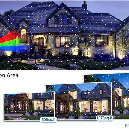 Laser Christmas Projector Lights Outdoor, Outdoor Garden Moving Firefly Landscape Lights Waterproof RGB, Christmas Decorations Light with Remote Control