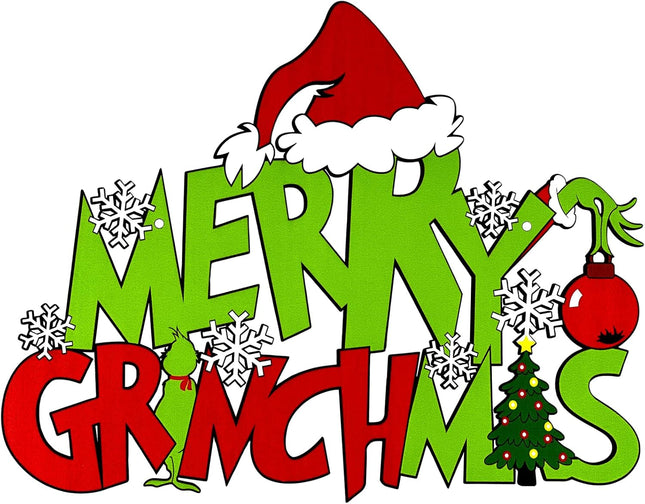 Merry Christmas Hanging Sign, Wooden Christmas Door Decorations, Christmas Decorations for Door-Wall-Tree-Window