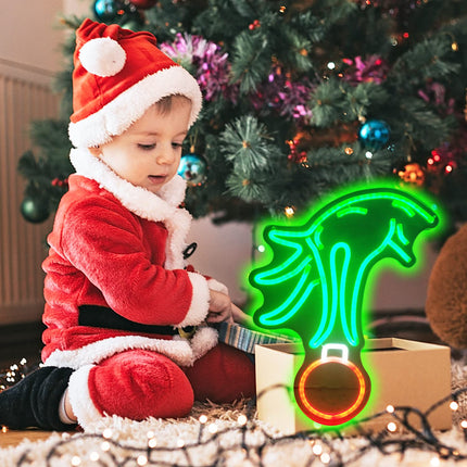Christmas Neon Sign Dimmable Christmas Neon Lights Led Neon Signs Green Light Up Neon Sign for Bedroom Kids Room Living Room Xmas Party