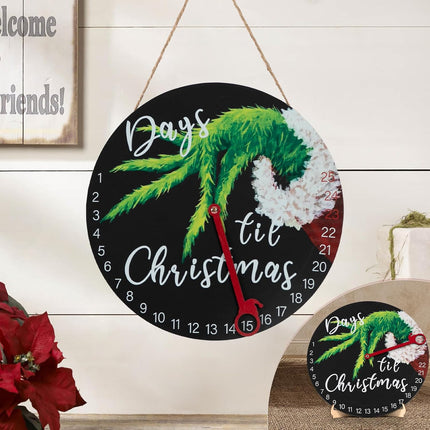 DAZONGE Christmas Wreath Decorations | Christmas Countdown Advent Calendar for All Ages | 12'' Wooden Christmas Welcome Sign with Easel | Christmas Decor