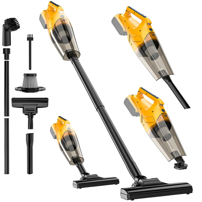 Cordless Vacuum Cleaner For Dewalt 20V Battery: 6 In 1 Lightweight Handheld Vacuum With 2 Mode Suction150W Motor, 14 Kpa Stick Cordless Vacuum For Hardwood Floor Car Pet Hair Cleaning No Battery