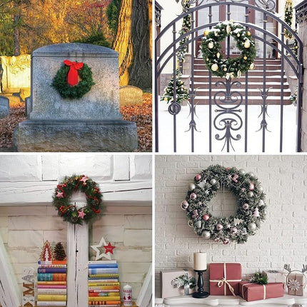 3pcs Round Metal Wire Circle Wreath Frame Form Hanger with Flexible Paddle Wire for Crafts,Christmas Wreaths Tree,Garland,Floral Flower Arrangements, Year and Holidays Decor (Green, 8")
