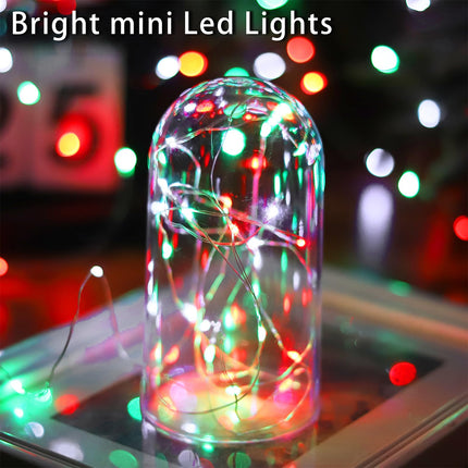 Solar Christmas String Lights Outdoor Waterproof, Red White Green Fairy Lights, IP67 2PACK Total 200LED 66FT with 8Modes, Outside Christmas Decorations Lights for Tree, Garden, Patio, Fence, Balcony