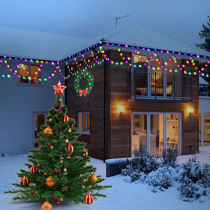 Christmas Lights Outdoor, 34FT 380 LED Christmas String Lights Extendable Waterproof 11 Lighting Modes ColorChanging with Remote Half-Round Christmas Lights for Eaves Yard House Wedding Party