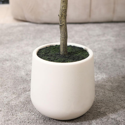 Artificial Olive Tree,6ft Tall Faux Olive Trees with White Planter,Large Fake Olive Plant with Natural Wood Trunk/Realistic Leaves Fruits for Home Office Decor Indoor and Housewarming