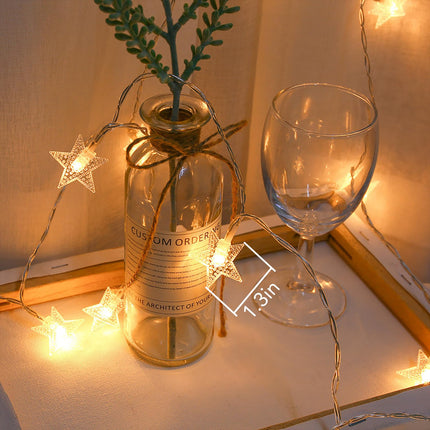 Star String Lights Battery Operated Waterproof 40 LED 20 FT Star Fairy String Lights with Remote Control for Home, Party, Christmas, Wedding, Garden Decoration, Warm White