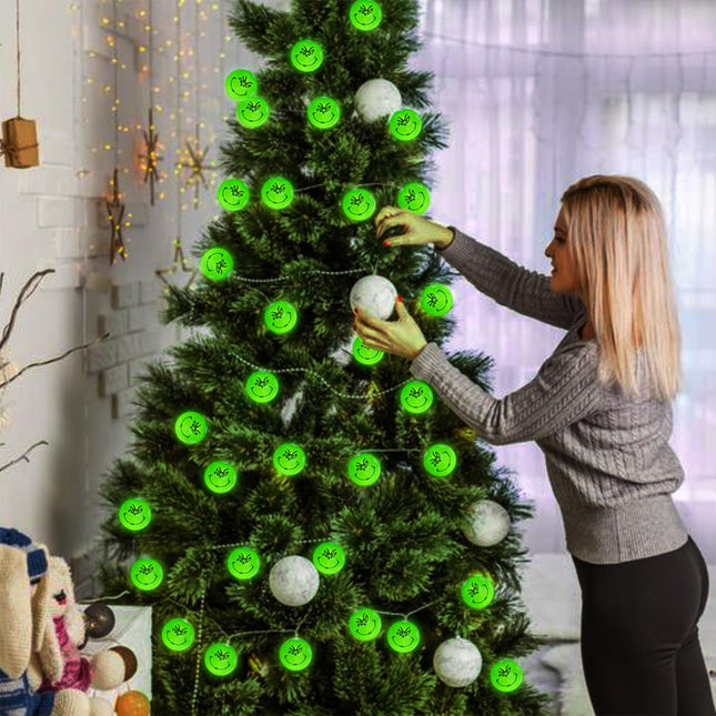 Grinch Christmas Decorations, 20 LED 11ft Christmas Lights Battery Operated with Remote/Timer, Waterproof Christmas String Lights for Tree Home Bedroom Yard Outdoor Indoor Decor