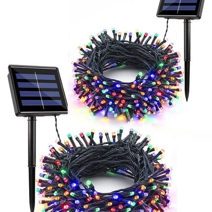 Flacchi 2 Pack Solar String Lights Each 72ft 200 LED 8 Modes Outdoor String Lights Waterproof Solar Fairy Lights for Garden, Patio, Fence, Balcony, Outdoors,Holiday Decoration