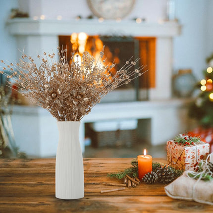 28 Pack Christmas Tree Picks and Sprays, Rose Gold Christmas Ornaments Artificial Glitter Berry Stems Branches Picks Twigs for Xmas Tree Small Vase Filler Home Holiday Wedding Party Decor