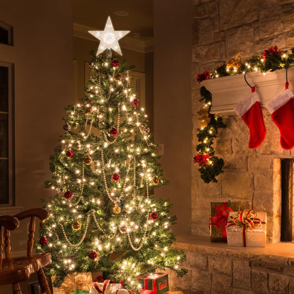 Christmas Tree Topper,Star Tree Topper(9 Inch 10 Lights Clear Colour)