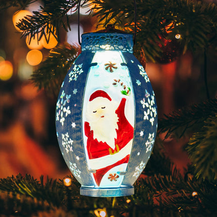 Christmas Solar Lanterns Outdoor Waterproof, Santa Claus Hanging Solar Christmas Lantern Lights for Outside Yard Patio Porch Garden, Solar Christmas Decorations s for Kids Women Adults