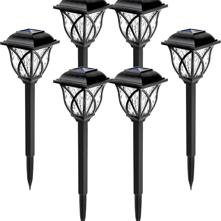Solpex 6 Pack Solar Outdoor Lights, Led Decorative Solar Garden Lights, Solar Outside Lights For Yard, Landscapes, Gardens