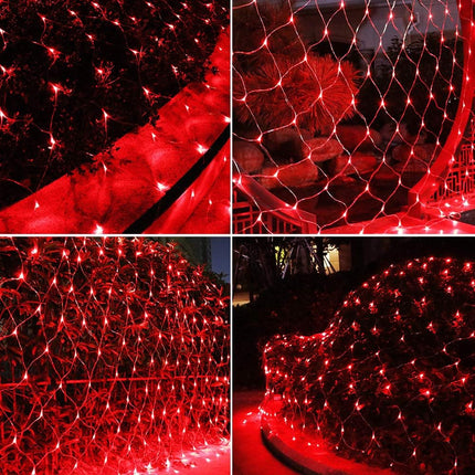 Net Light Christmas Lights Red, Tree Mesh Lights Outdoor Plug in Hanging String Lights for Xmas, Halloween, Garden, Walkway, Bushes Decor-9.8ft x 6.6ft(Red)