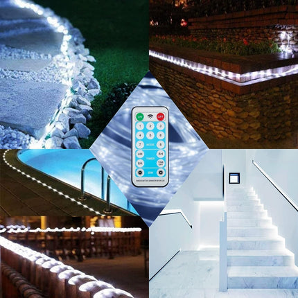 196ft 600 LED Solar Rope Lights Outdoor Waterproof 60M Solar Powered String Lights Super Long Fairy Light with Timer Solar Tube Lights Garden Christmas Lights for Deck Patio Pool Weeding Yard Decor