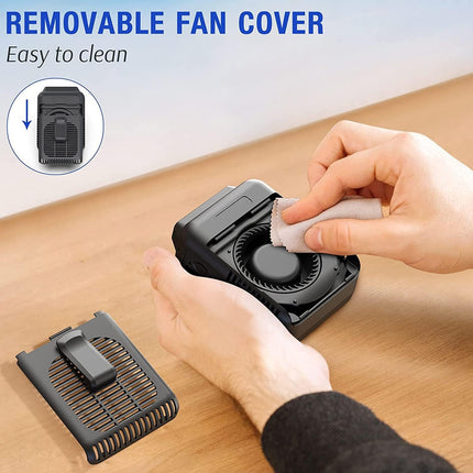 Alpiaz Portable Waist Clip Fan, 6000Mah Battery Operated Necklace Fan, 23H Working Time HandsFree Cooling Fan For Outdoor Works