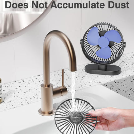 Sweetfull Usb Desk Fan Small Quiet 3 Speeds Mini Personal Portable Fan 360° Rotation Adjustable, 6 Inch Office Table Cooling