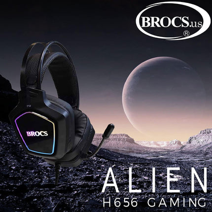 Alien H656 Gaming, Headphone with Microphone, RGB - Gaming Headset, USB Headphone for Computer, PC, Laptop, Xbox, PS4 with RGB Lights