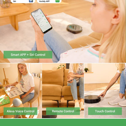 Vactidy T8 Robot Vacuum And Mop Combo, Wifiappalexasiri Control, Robotic Vacuum Cleaner With Gyro Navigation, Selfcharging, Slim, Good For Hard Floor, Pet Hair, Carpet
