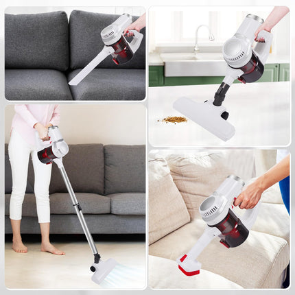 Sohapy Cordless Vacuum Cleaner, Lightweight Stick Vacuum With 2 Modes Powerful Suction, Max 38Mins Runtime, 4 In 1 Household Vacuum Cleaner For Hard Floor Gold White